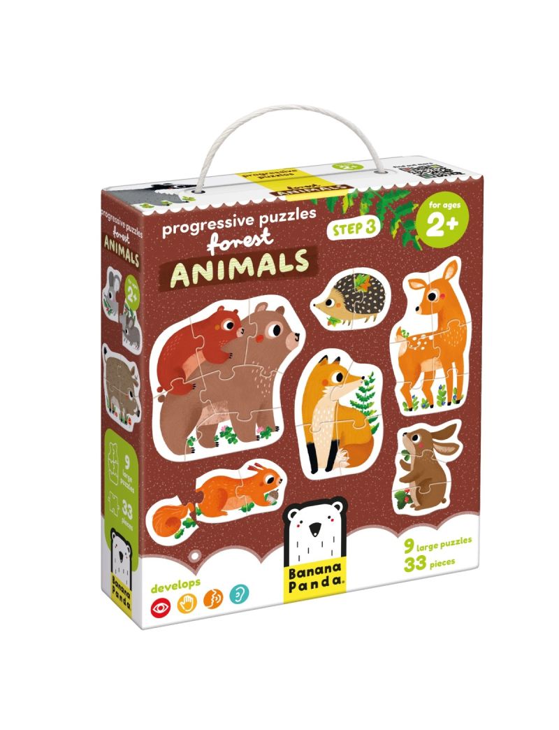 Banana Panda 2x Puzzle Animais da Floresta + 2 Anos