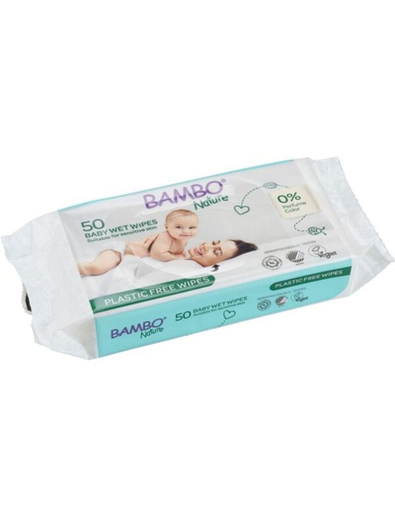 Baby Wet Wipes Plastic Free - 50 toalhitas