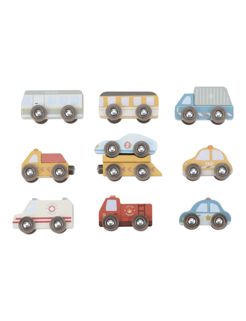 Conjunto de veículos de madeira