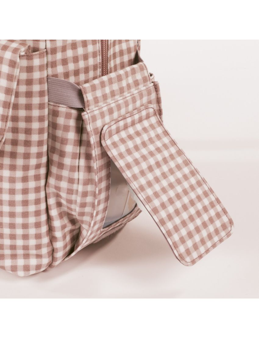 MOCHILA DE MATERNIDADE I LOVE VICHY PINK