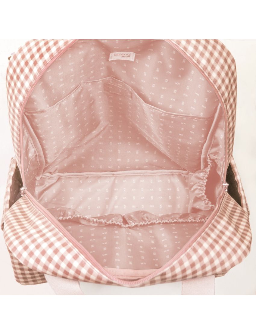 MOCHILA DE MATERNIDADE I LOVE VICHY PINK