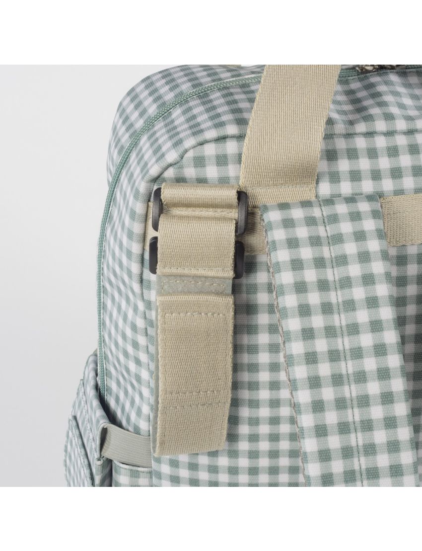 MOCHILA DE MATERNIDADE I LOVE VICHY GREEN