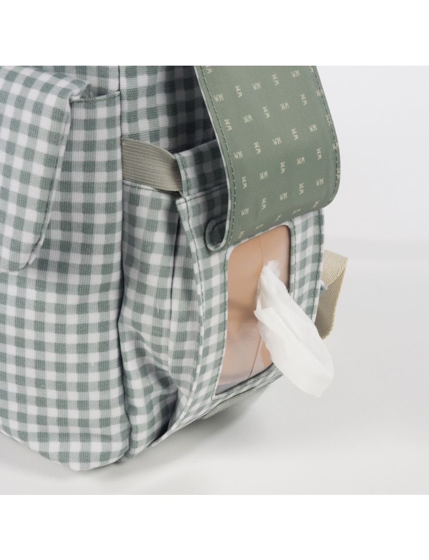 MOCHILA DE MATERNIDADE I LOVE VICHY GREEN