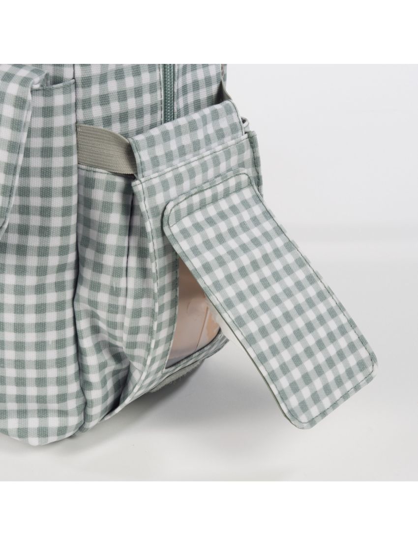 MOCHILA DE MATERNIDADE I LOVE VICHY GREEN