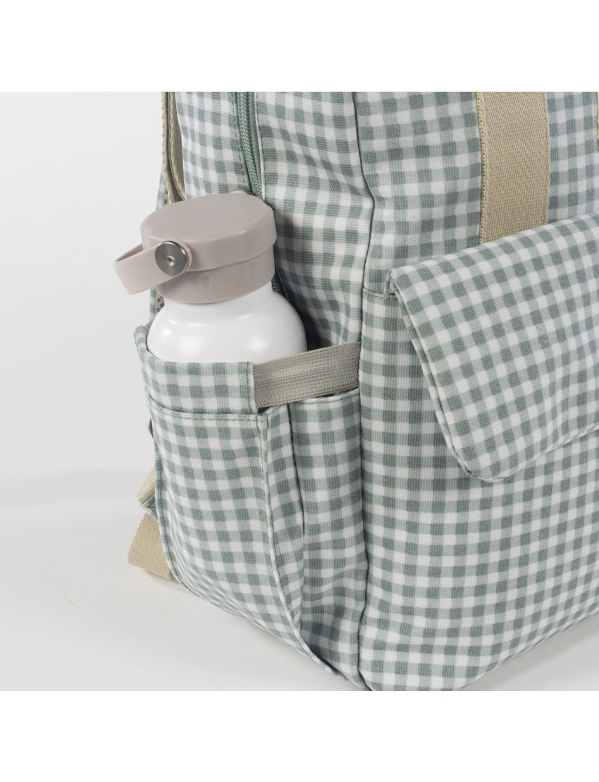 MOCHILA DE MATERNIDADE I LOVE VICHY GREEN