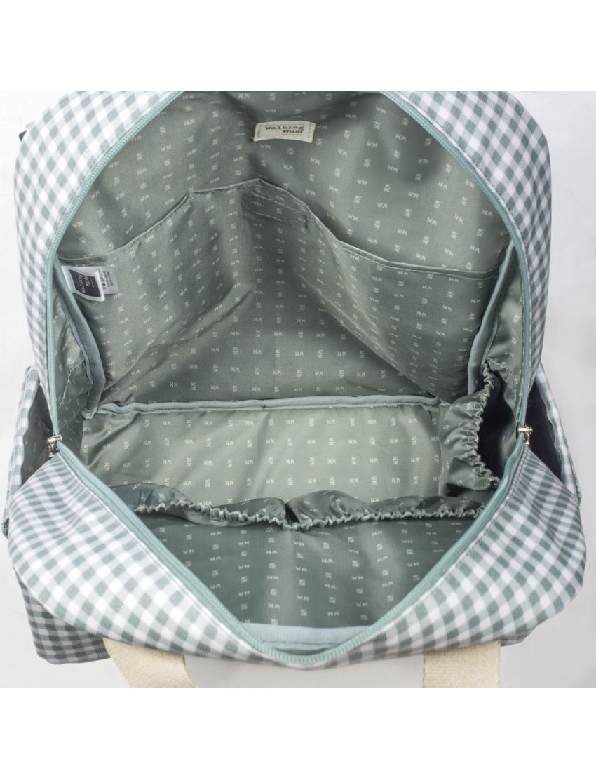 MOCHILA DE MATERNIDADE I LOVE VICHY GREEN