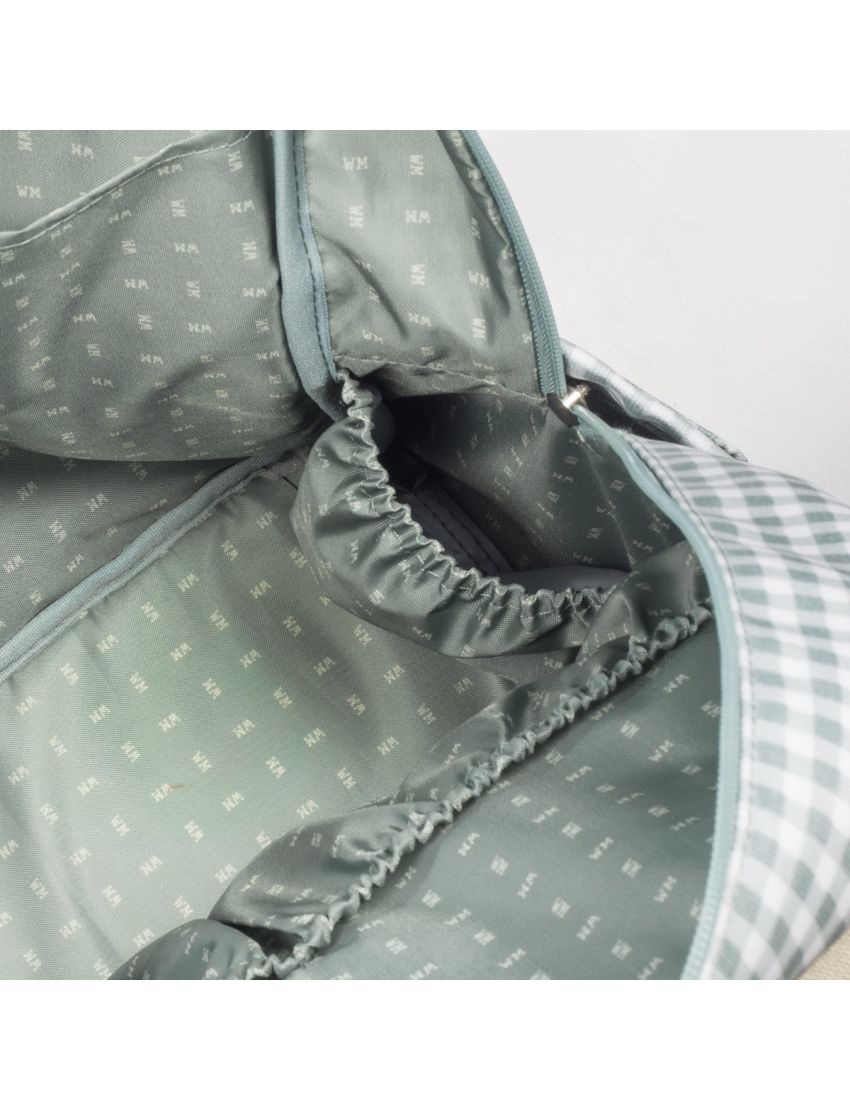 MOCHILA DE MATERNIDADE I LOVE VICHY GREEN