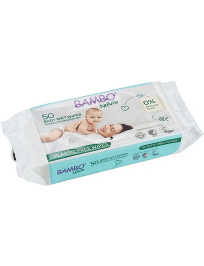 Baby Wet Wipes Plastic Free - 50 toalhitas