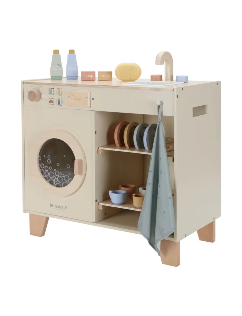 Little Dutch Máquina de Lavar Roupa de Madeira Essentials