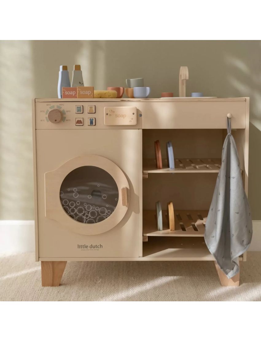 Little Dutch Máquina de Lavar Roupa de Madeira Essentials