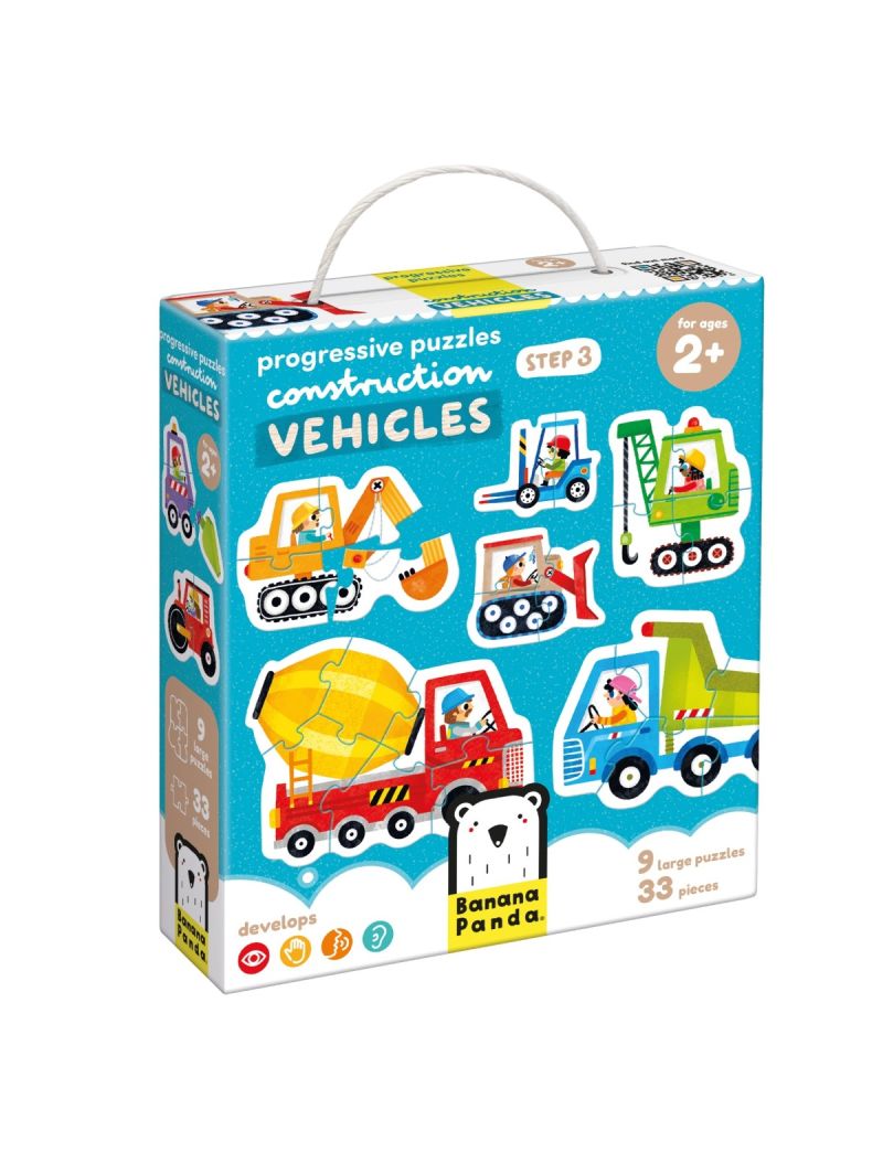 Banana Panda 2x Puzzle Progressivo Veículos + 2 Anos